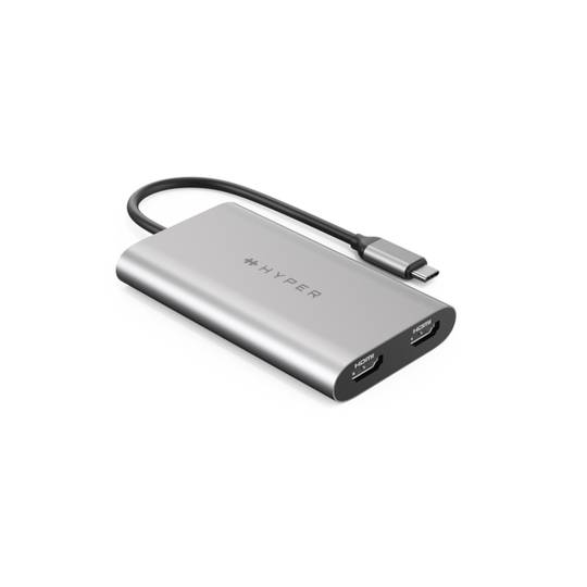Adattatore HyperDrive da USB-C maschio a 2 HDMI femmina di Hyper HDMI1-GL