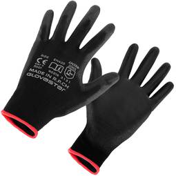 Polyester fiber work glove with polyurethane coating Size L