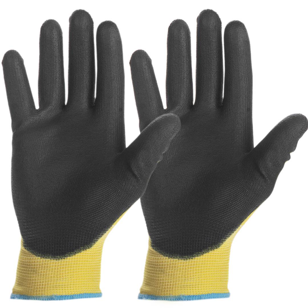 Reabastecimento de armazém em poliéster e luvas de trabalho com revestimento de poliuretano, tamanho M, compatíveis com telas sensíveis ao toque