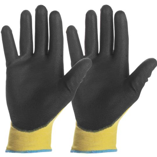 Reabastecimento de armazém em poliéster e luvas de trabalho com revestimento de poliuretano, tamanho M, compatíveis com telas sensíveis ao toque