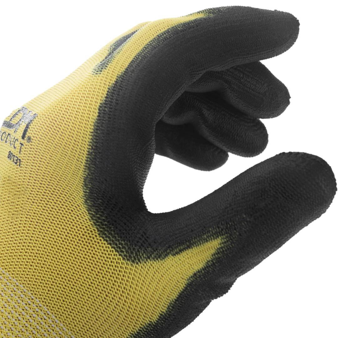 Reabastecimento de armazém em poliéster e luvas de trabalho com revestimento de poliuretano, tamanho M, compatíveis com telas sensíveis ao toque