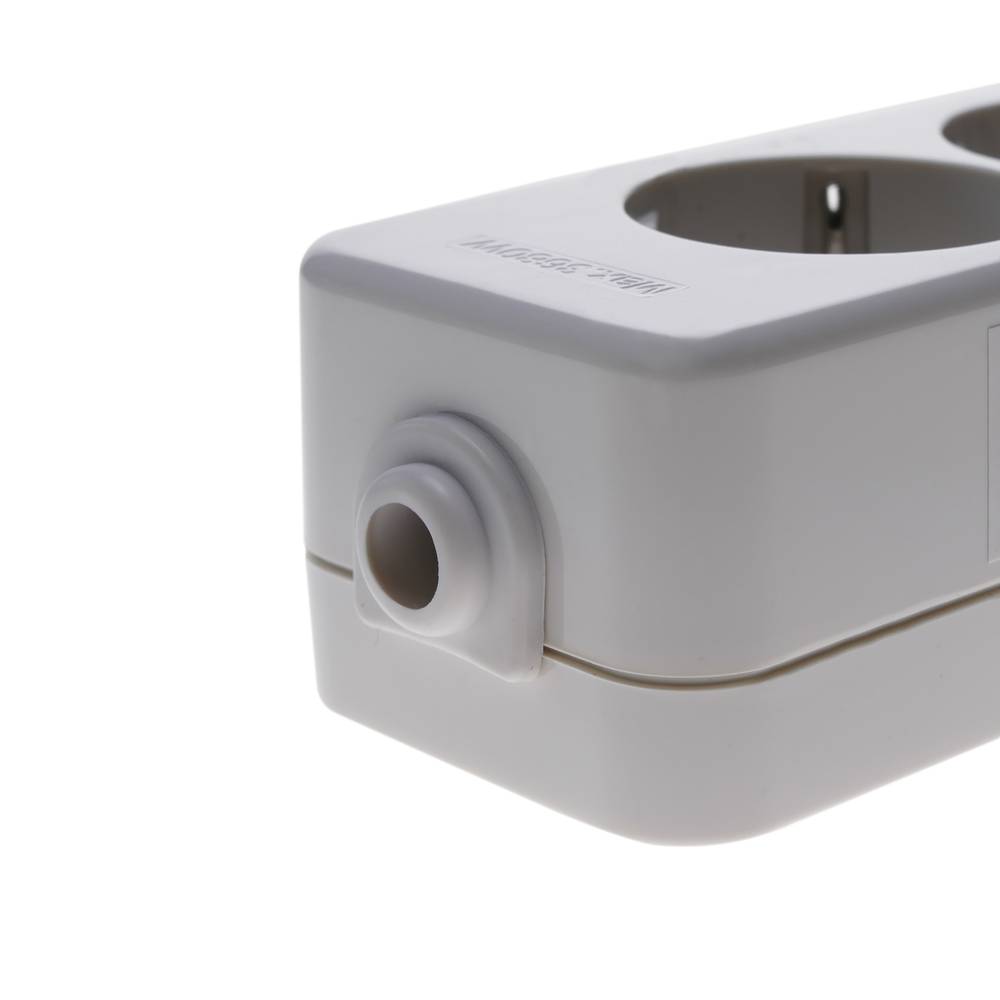 Base de dados de 4 tomada Schuko 16A 250V 3680W TT 54 x 206 x 42 mm