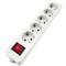 Base de 5 enchufe schuko 16A 250V 3680W TT 54 x 275 x 42 mm con interruptor