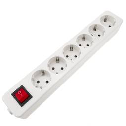 Basis 6 Schuko-Stecker 16A 250V 3680W TT 54 x 320 x 42 mm mit Schalter