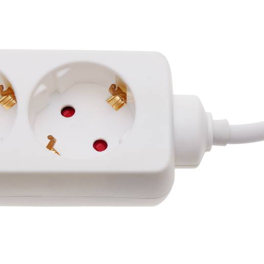 Ciabatta 3 schuko 16A 230V bianca con cavo da 3m
