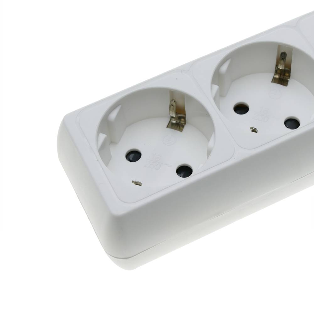 Barrette d'alimentation 4 schuko 16A 230V blanc avec câble de 1,5 m