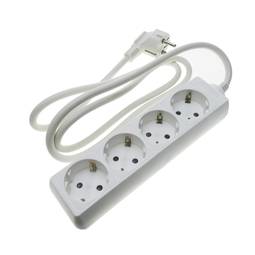 Steckdosenleiste 4 Schuko 16A 230V weiß mit 3m Kabel