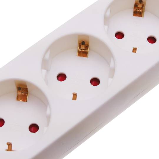Wtyczka 6 schuko 16A 250V biała z kablem 1,5 m