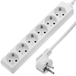 Ciabatta 6 schuko 16A 230V bianca con cavo 3m