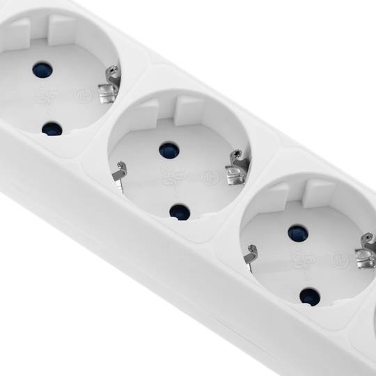 Steckdosenleiste 6 Schuko 16A 230V weiß mit 3m Kabel