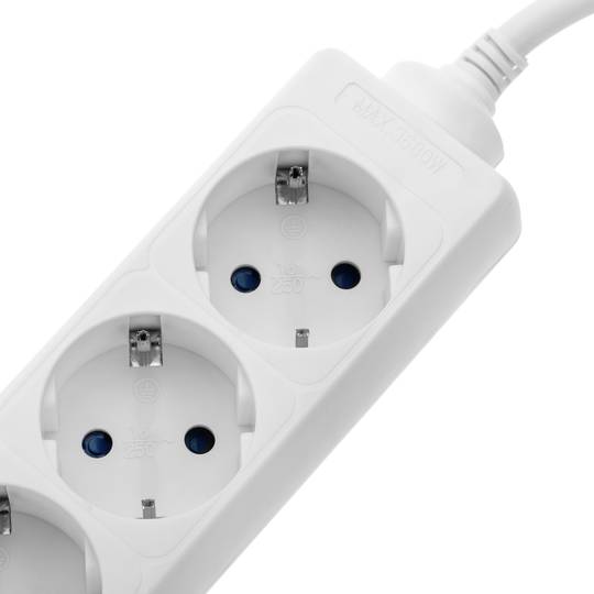 Steckdosenleiste 6 Schuko 16A 230V weiß mit 3m Kabel