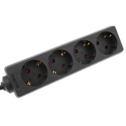 Multiprise 4 prises 16A 250V noir avec 1.5m câble