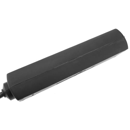Stopcontact 4 schuko 16A 250V zwart met 1,5 m kabel