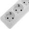 Barrette d'alimentation 4 schuko 16A 230V blanc avec interrupteur et câble de 3m