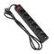 Regleta d'endolls 6 schuko 16A 230V  negra amb interruptor i cable de 1.5m