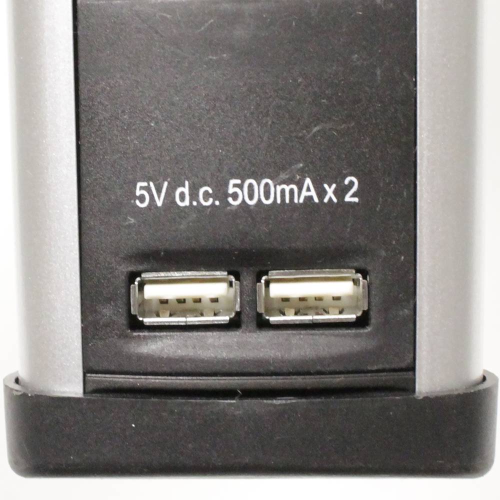 Stekkerdoos 6 schuko 16A 250V met 2 USB en overspanningsbeveiliging