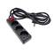 Regleta d'endolls 3 schuko 16A 230V negra amb interruptor i cable de 3m