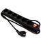 Multiprise 6 prises 16A 230V noir avec interrupteur et 3m câble