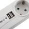 Multiprise 6 Schuko 250 V avec 2 ports USB Blanc avec Interrupteur