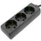 PDU strip 3 way 16A 250V black with 3 m electrical wire