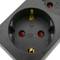 Stopcontact 4 schuko 16A 250V zwart met 3m kabel