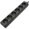 PDU strip 6 way 16A 250V black with 3m electrical wire