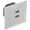 Base presa 2 x USB 80x80mm A femmina per l'incorporamento