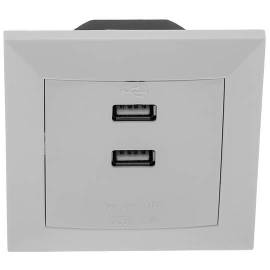 Base presa 2 x USB 80x80mm A femmina per l'incorporamento