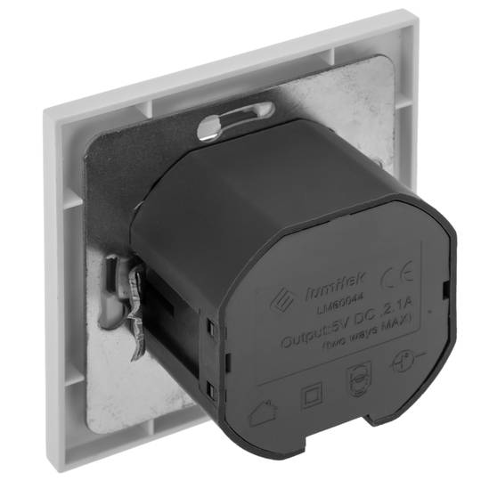 Base presa 2 x USB 80x80mm A femmina per l'incorporamento