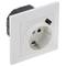 Base de enchufe schuko con USB A hembra 80x80mm para empotrar