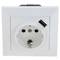 Base de enchufe schuko con USB A hembra 80x80mm para empotrar