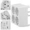 White quadruple schuko multiplier plug adapter
