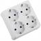 White quadruple schuko multiplier plug adapter