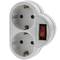 Weißer 250-VAC-Doppel-Schuko-Stecker mit Schalter