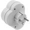 Weißer 250-VAC-Doppel-Schuko-Stecker mit Schalter