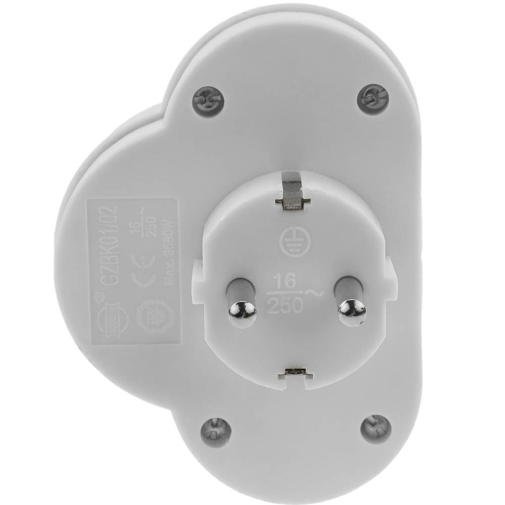 BeMatik Clavija Enchufe Doble schuko de Color Blanco 220VAC con Interruptor
