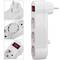 Multiplicador de adaptador de plugue Schuko branco triplo com interruptor