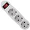 Multiplicador de adaptador de plugue Schuko branco triplo com interruptor