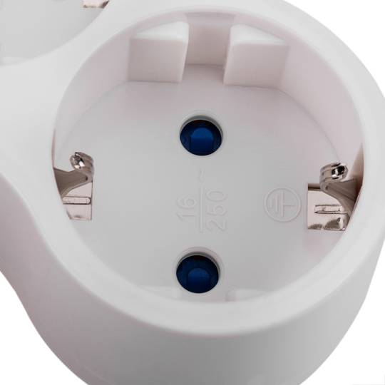 Multiplicateur Adaptateur Triple Prise Schuko Blanc Avec Interrupteur Cablematic