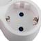 Multiplicador de adaptador de plugue Schuko branco triplo com interruptor