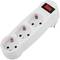 Multiplicador de adaptador de plugue Schuko branco triplo com interruptor