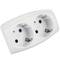 Adattatore moltiplicatore schuko doppio bianco