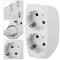 Adattatore moltiplicatore schuko doppio bianco