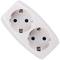 Adattatore moltiplicatore schuko doppio bianco