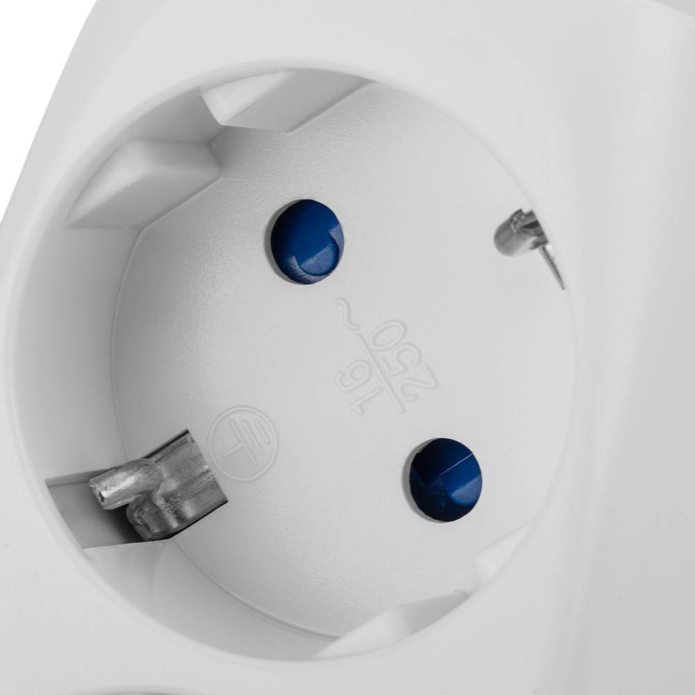 Adattatore moltiplicatore schuko doppio bianco