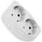Adattatore moltiplicatore schuko doppio bianco