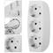Plug adapter multiplier schuko triple white