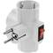 Plug 220VAC White Triple schuko with Switch