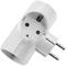 Plug 220VAC White Triple schuko with Switch