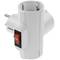 Plug 220VAC White Triple schuko with Switch